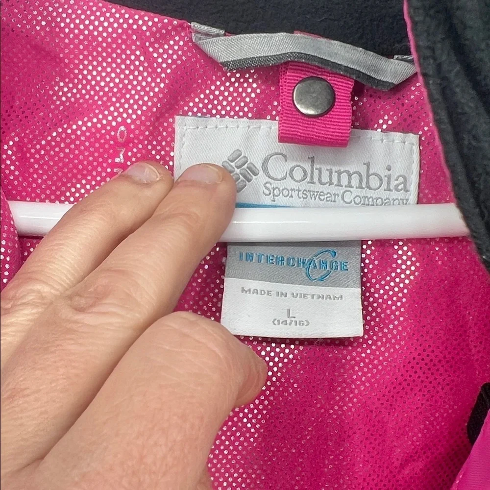 Columbia Gray Omni Heat Floral Softshell Outgrown Full Zip Jacket Girls Sz Large